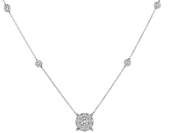 1.00 Carat of Diamonds Necklace, 14kt White Gold.....................NOW