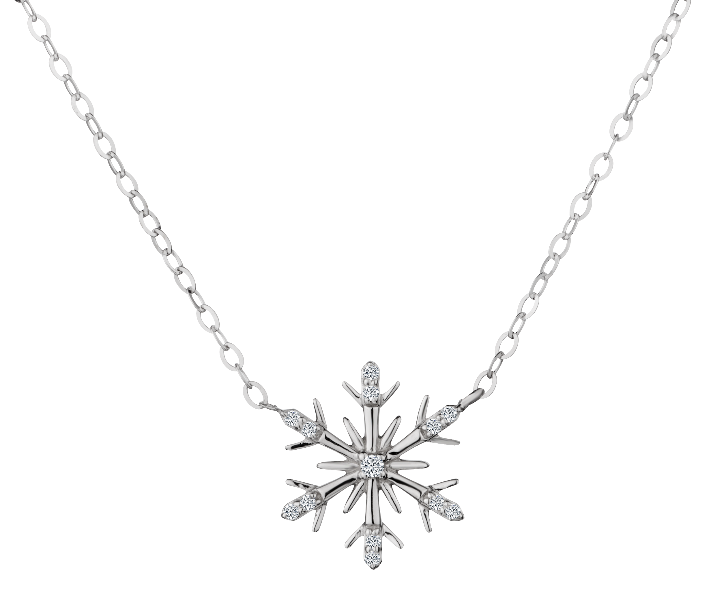 .05 Carat of Diamonds "Snowflake" Pendant, 14kt White Gold.....................NOW