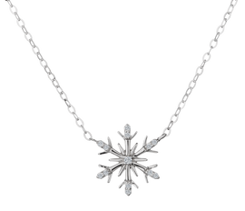.05 Carat of Diamonds "Snowflake" Pendant, 14kt White Gold.....................NOW