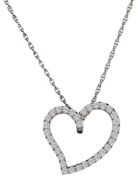 .50 Carat of Diamonds Heart Pendant, Sterling Silver.....................NOW
