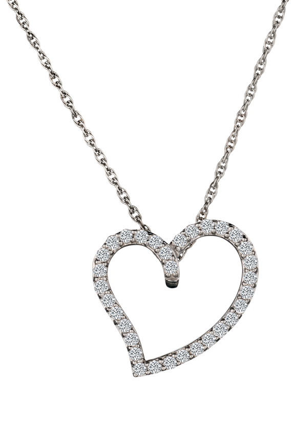 .50 Carat of Diamonds Heart Pendant, Sterling Silver.....................NOW