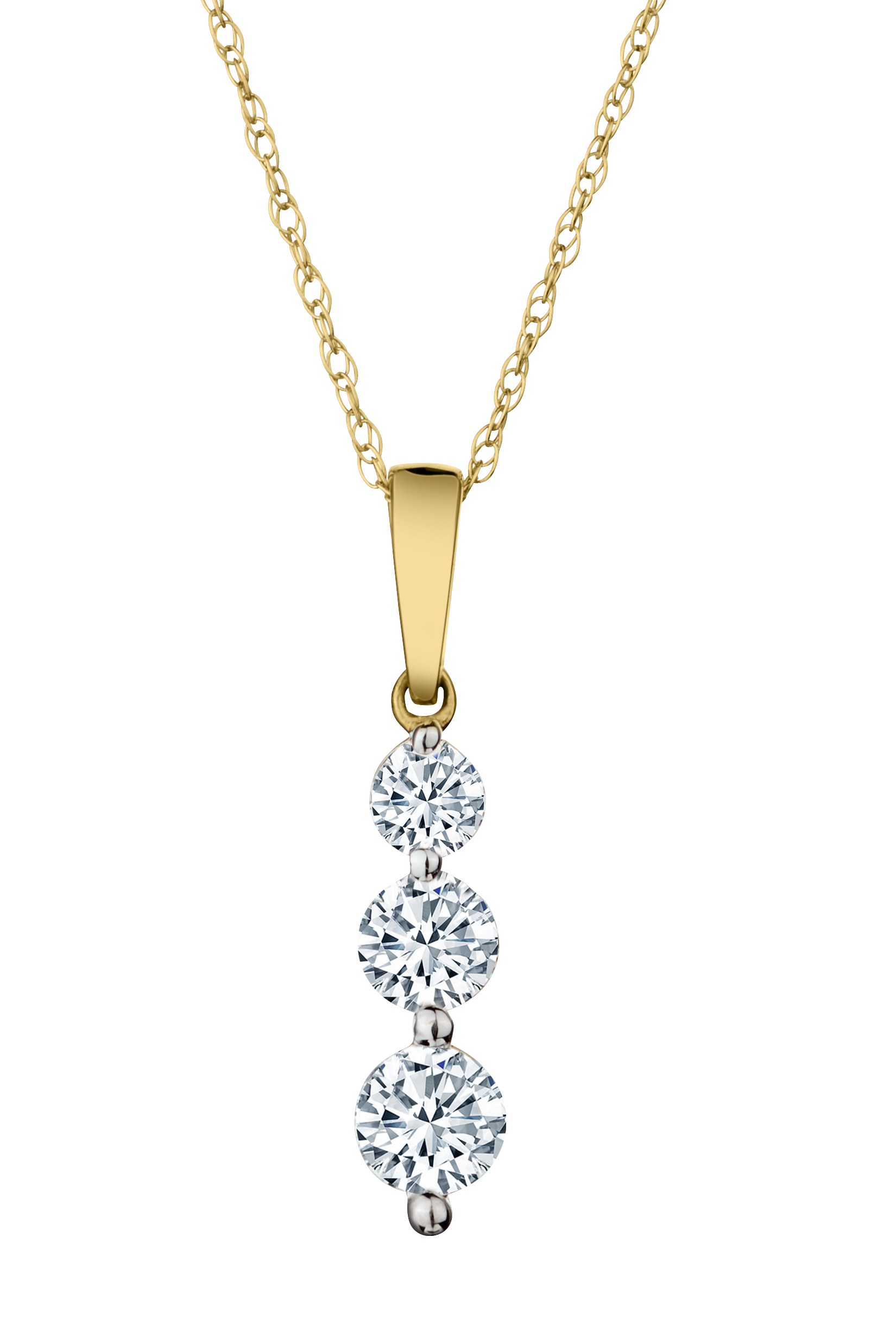 .50 Carat of Diamonds "Past, Present, Future" Pendant, 14kt Yellow Gold.....................NOW