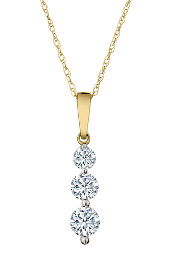 .50 Carat of Diamonds "Past, Present, Future" Pendant, 14kt Yellow Gold.....................NOW
