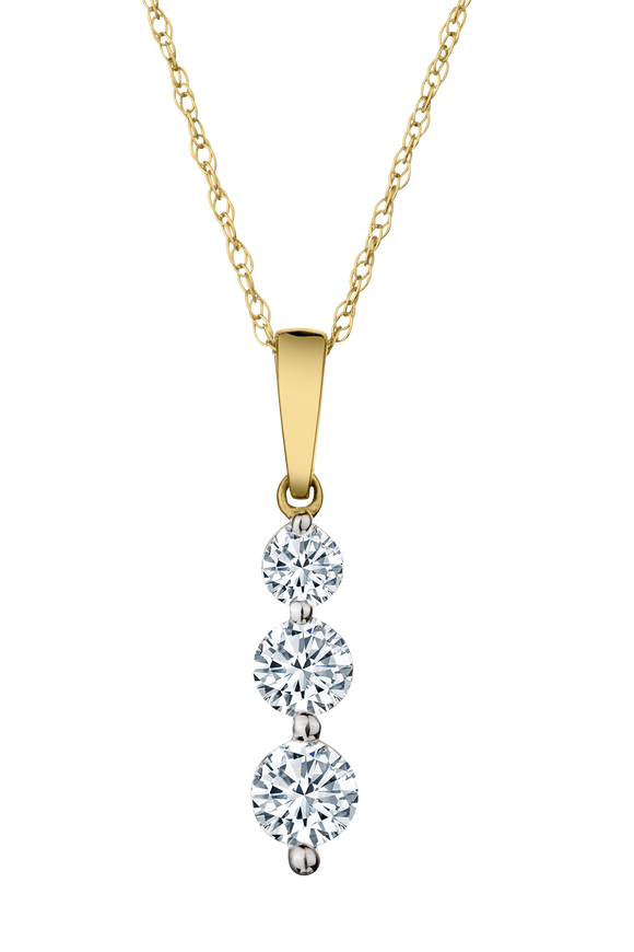 .50 Carat of Diamonds "Past, Present, Future" Pendant, 14kt Yellow Gold.....................NOW