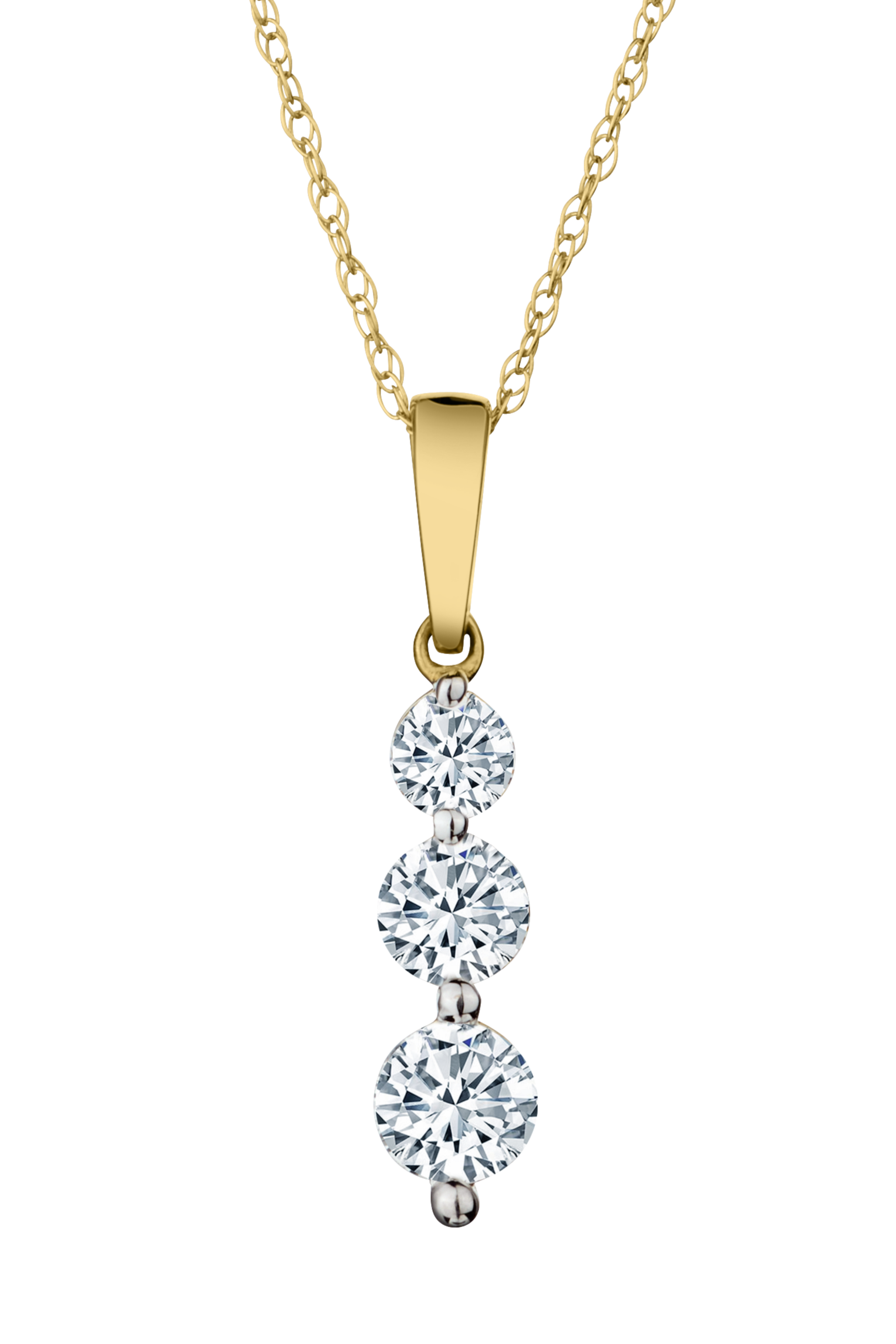 1.00 Carat of Diamonds "Past, Present, Future" Pendant, 14kt Yellow Gold.....................NOW