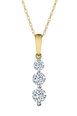 1.00 Carat of Diamonds "Past, Present, Future" Pendant, 14kt Yellow Gold.....................NOW