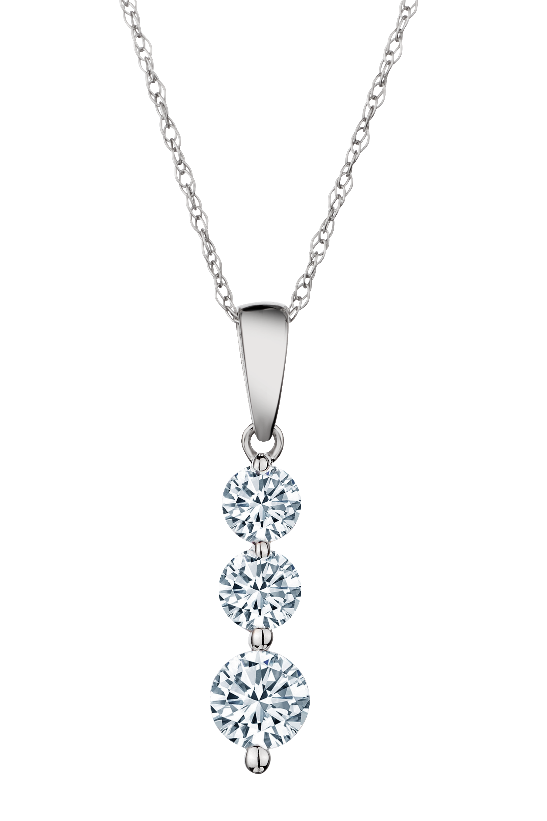 .50 Carat of Diamonds "Past, Present, Future" Pendant, 14kt White Gold.....................NOW