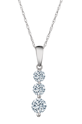 .50 Carat of Diamonds "Past, Present, Future" Pendant, 14kt White Gold.....................NOW