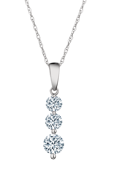 .50 Carat of Diamonds "Past, Present, Future" Pendant, 14kt White Gold.....................NOW