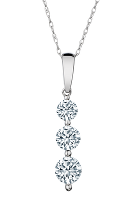 1.00 Carat of Diamonds "Past, Present, Future" Pendant, 14kt White Gold.....................NOW