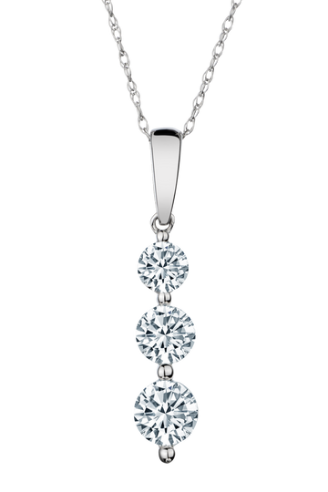 1.00 Carat of Diamonds "Past, Present, Future" Pendant, 14kt White Gold.....................NOW