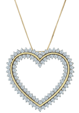 1.02 Carat of Diamonds "Heart" Pendant, 10kt Two Tone.....................NOW