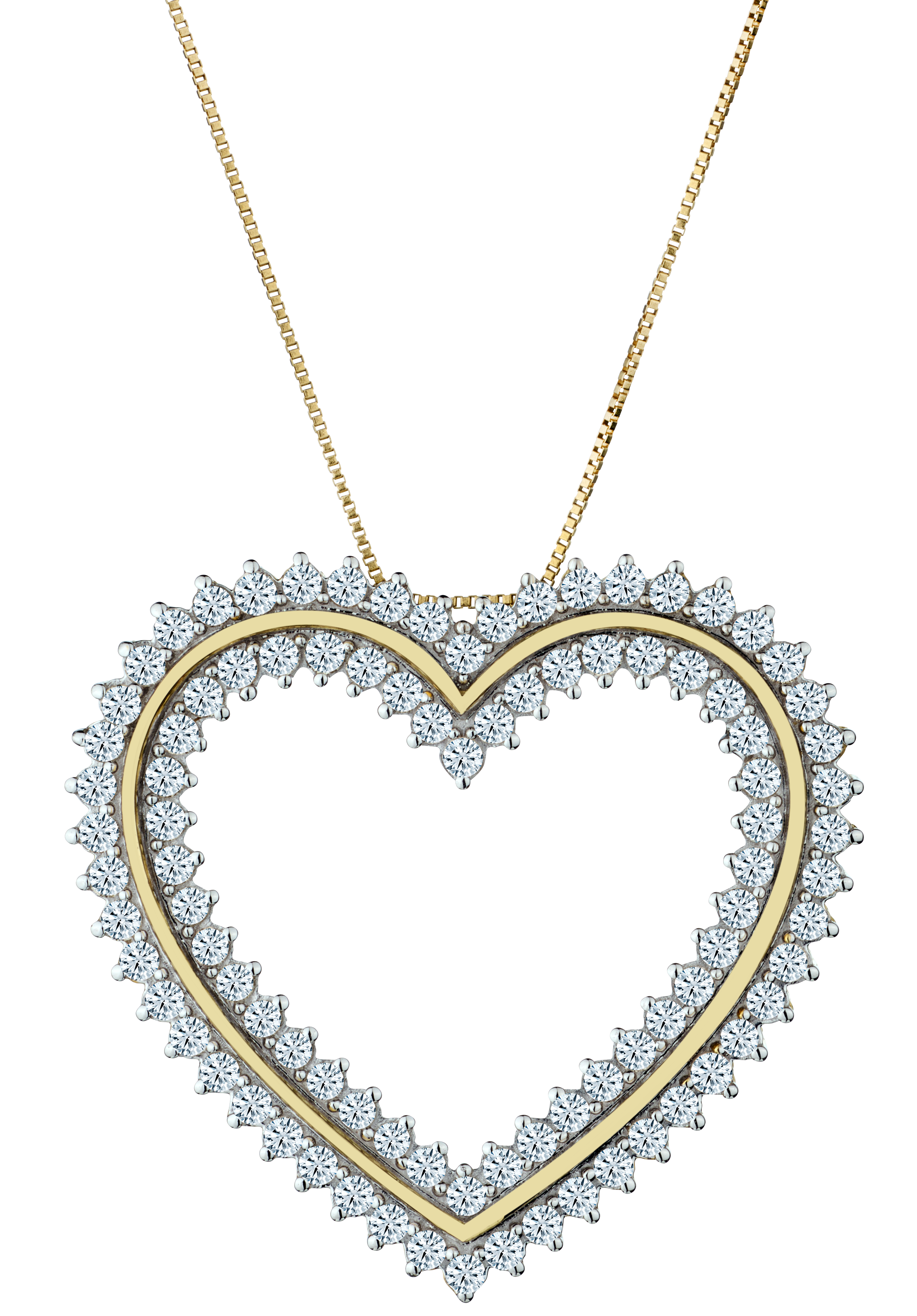 1.02 Carat of Diamonds "Heart" Pendant, 10kt Two Tone.....................NOW