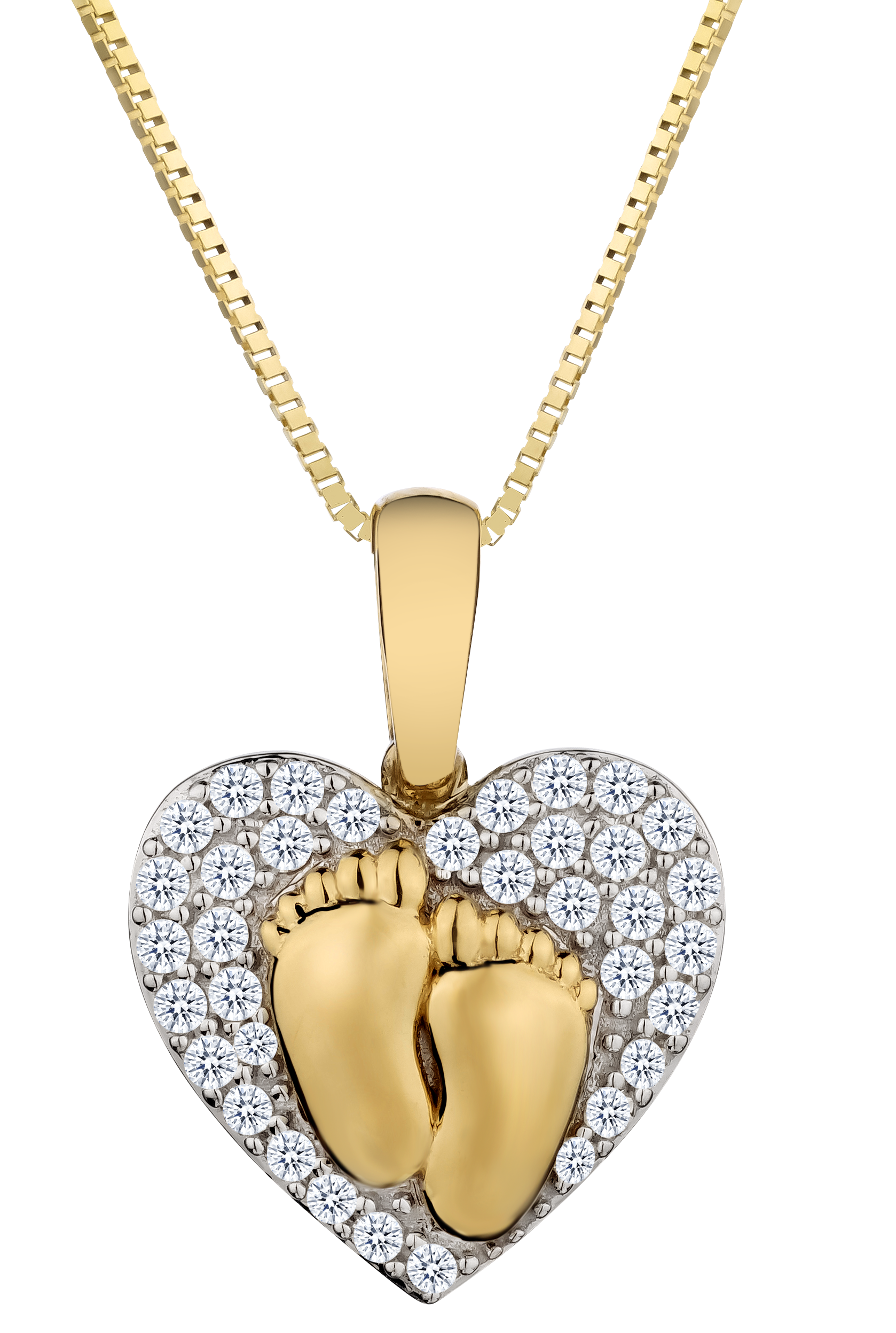 .25 Carat of Diamonds "Heart & Baby Feet" Pendant, 10kt Two Tone.....................NOW