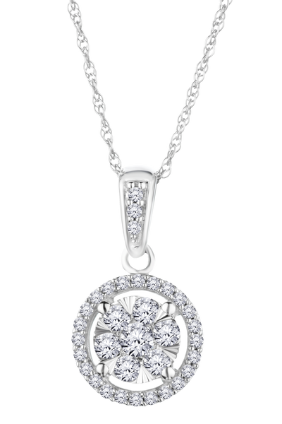 .25 Carat of Lab Grown Diamonds Halo Pendant, 10kt White Gold.....................NOW