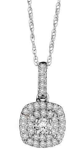 .25 Carat of Lab Grown Diamonds Double Halo Pendant, 10kt White Gold.....................NOW