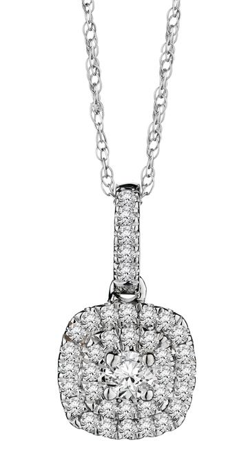 .25 Carat of Lab Grown Diamonds Double Halo Pendant, 10kt White Gold.....................NOW