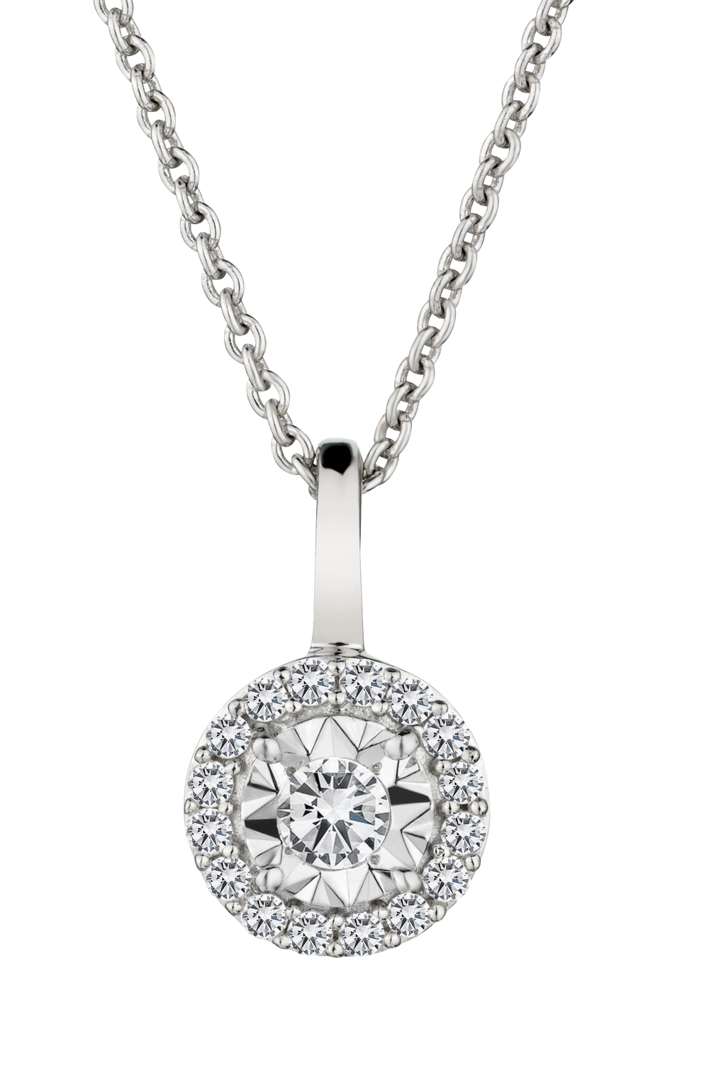 .21 Carat of Lab Grown Diamonds Cluster Pendant, Silver.....................NOW