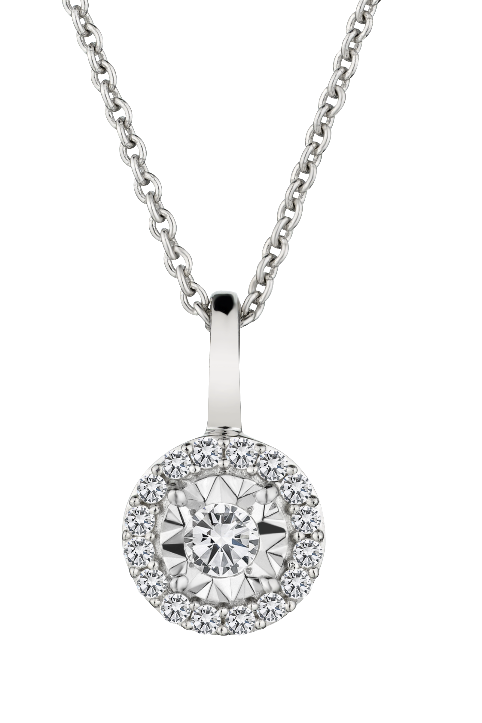 .21 Carat of Lab Grown Diamonds Cluster Pendant, Silver.....................NOW
