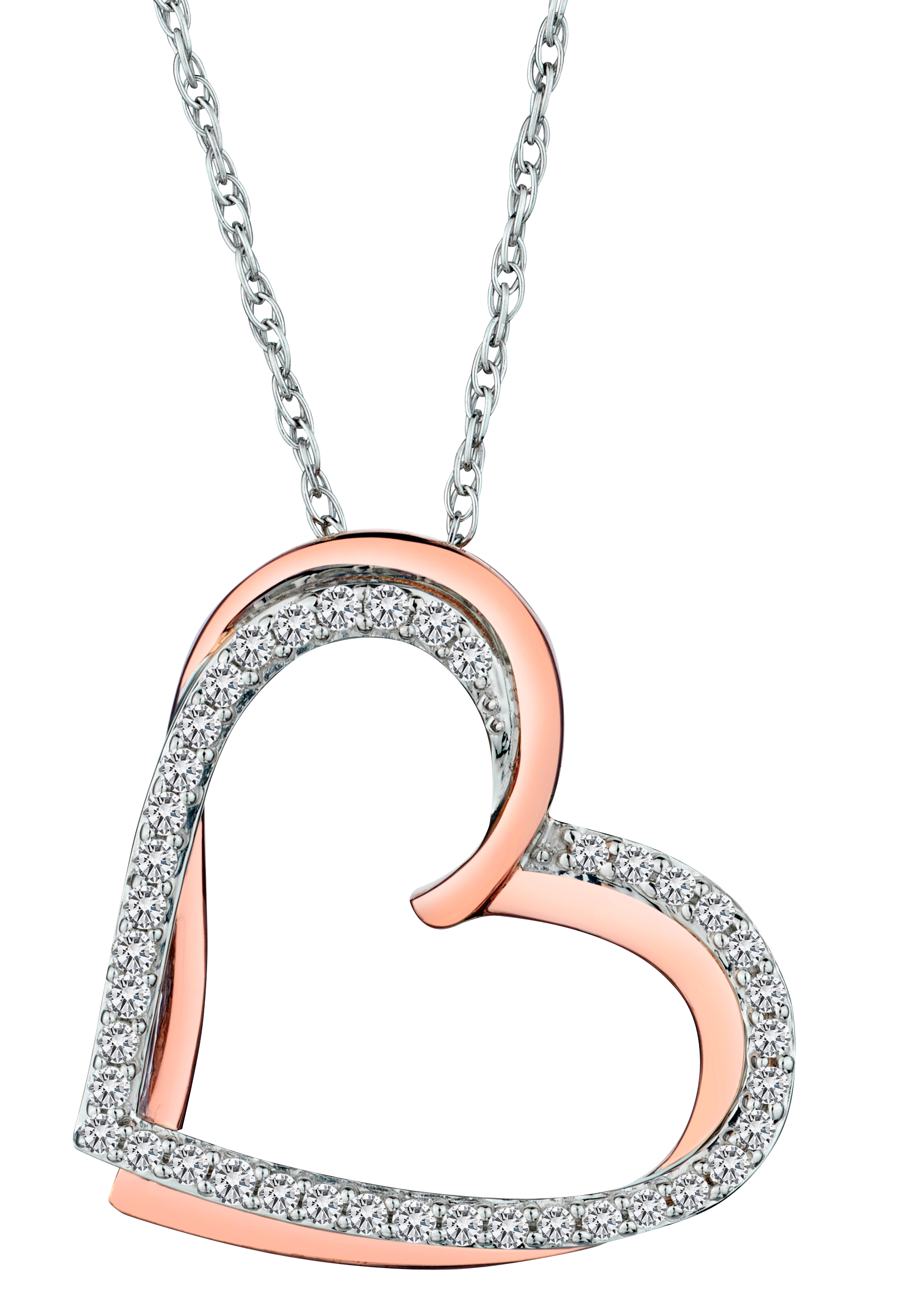 .26 Carat of Lab Grown Diamonds "Entwined" Heart Pendant, Silver.....................NOW