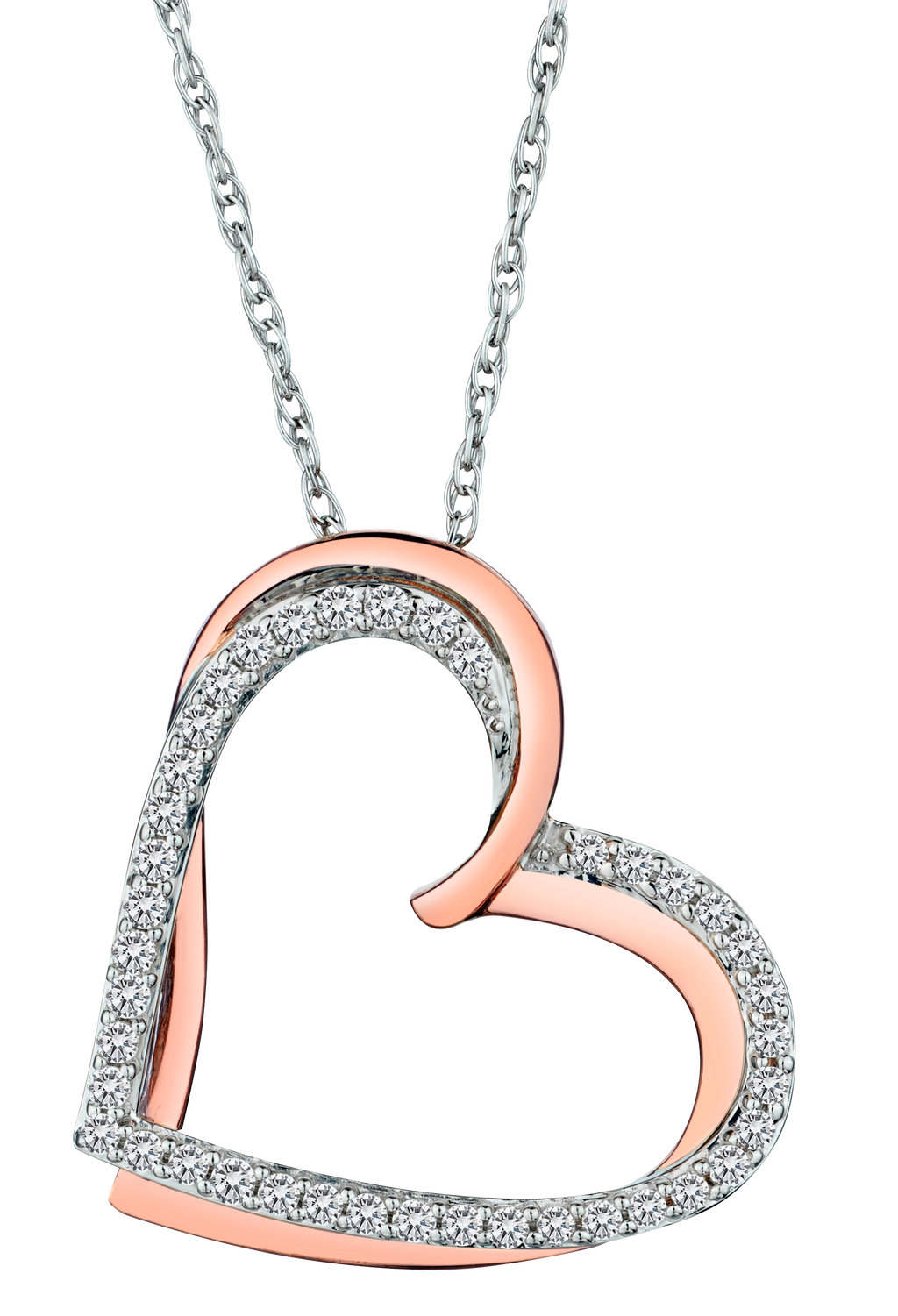 .26 Carat of Lab Grown Diamonds "Entwined" Heart Pendant, Silver.....................NOW