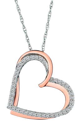 .26 Carat of Lab Grown Diamonds "Entwined" Heart Pendant, Silver.....................NOW