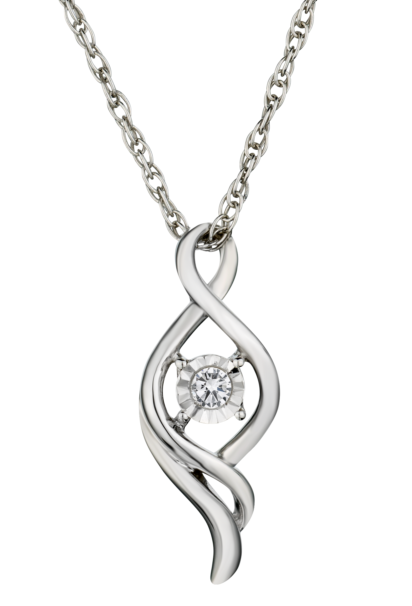 .04 Carat of Lab Grown Diamond "Miracle" Pendant, Silver.....................NOW