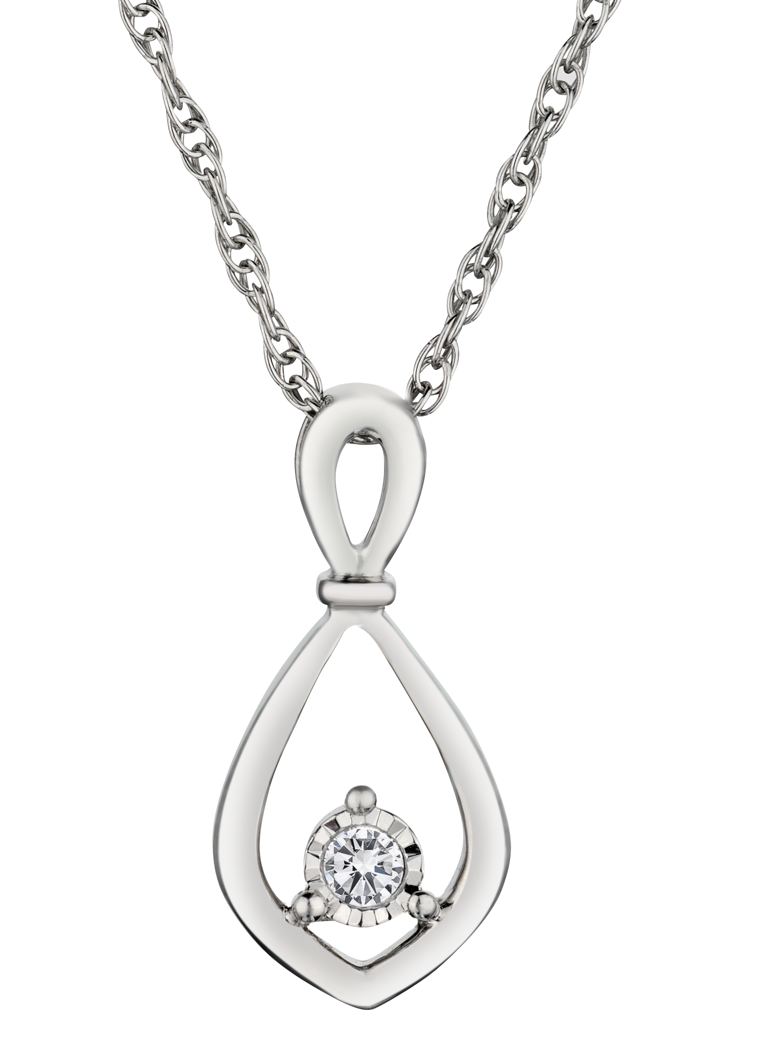 .04 Carat of Lab Grown Diamond "Miracle" Pendant, Silver.....................NOW