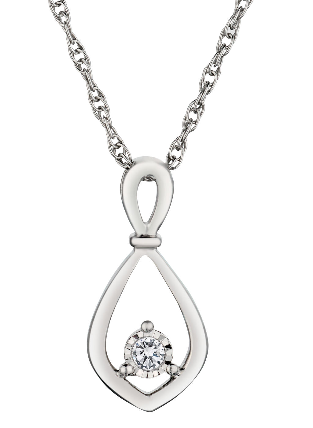 .04 Carat of Lab Grown Diamond "Miracle" Pendant, Silver.....................NOW