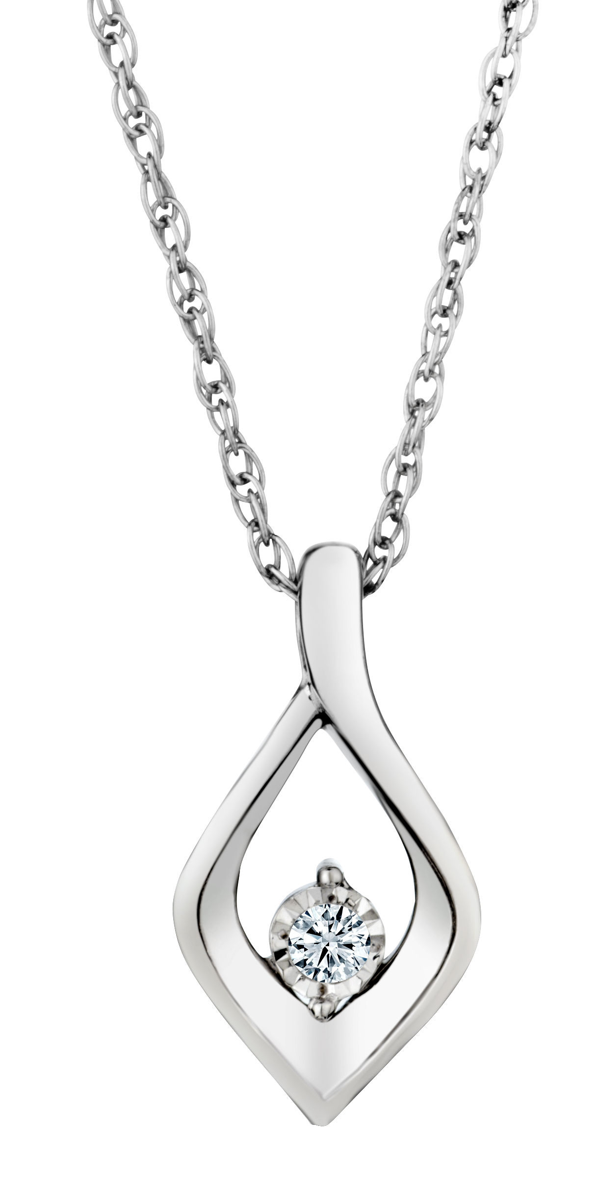 .04 Carat of Lab Grown Diamond "Miracle" Pendant, Silver.....................NOW