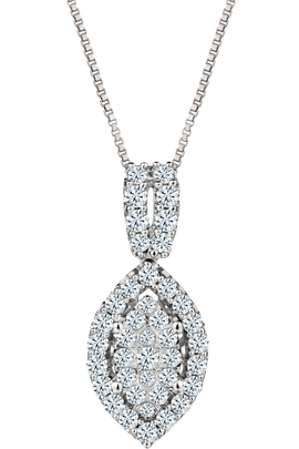 1.00 Carat of Lab Grown Diamonds Pendant, 10kt White Gold.....................NOW