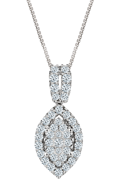 1.00 Carat of Lab Grown Diamonds Pendant, 10kt White Gold.....................NOW