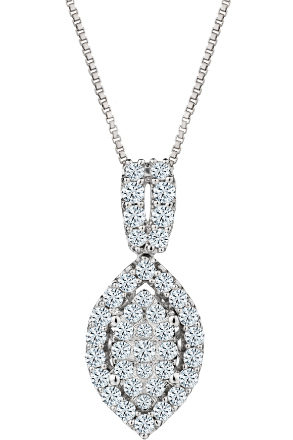 1.00 Carat of Lab Grown Diamonds Pendant, 10kt White Gold.....................NOW