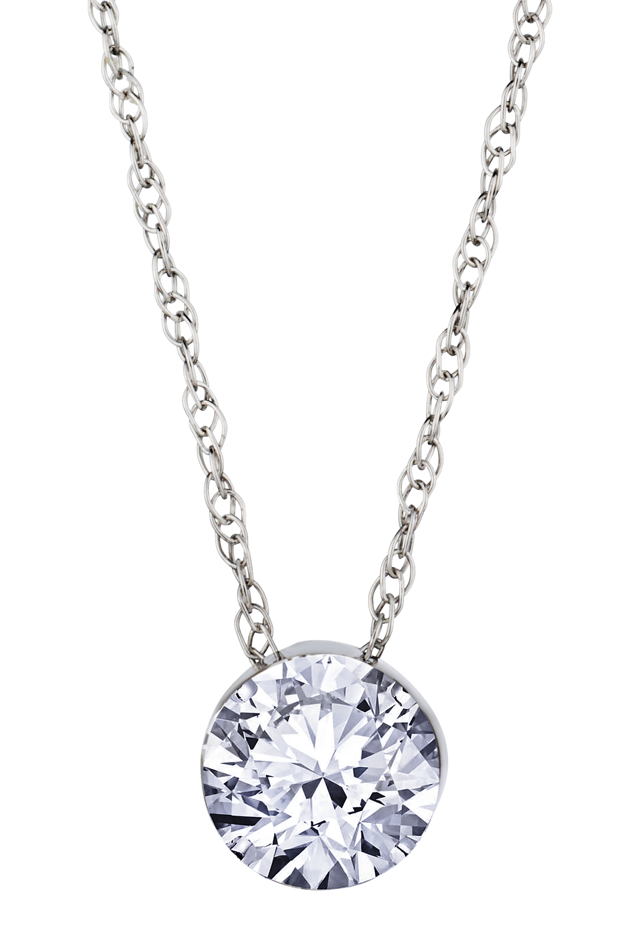 .50 Carat of Lab Grown Diamond Solitaire Pendant, 10kt White Gold.....................NOW