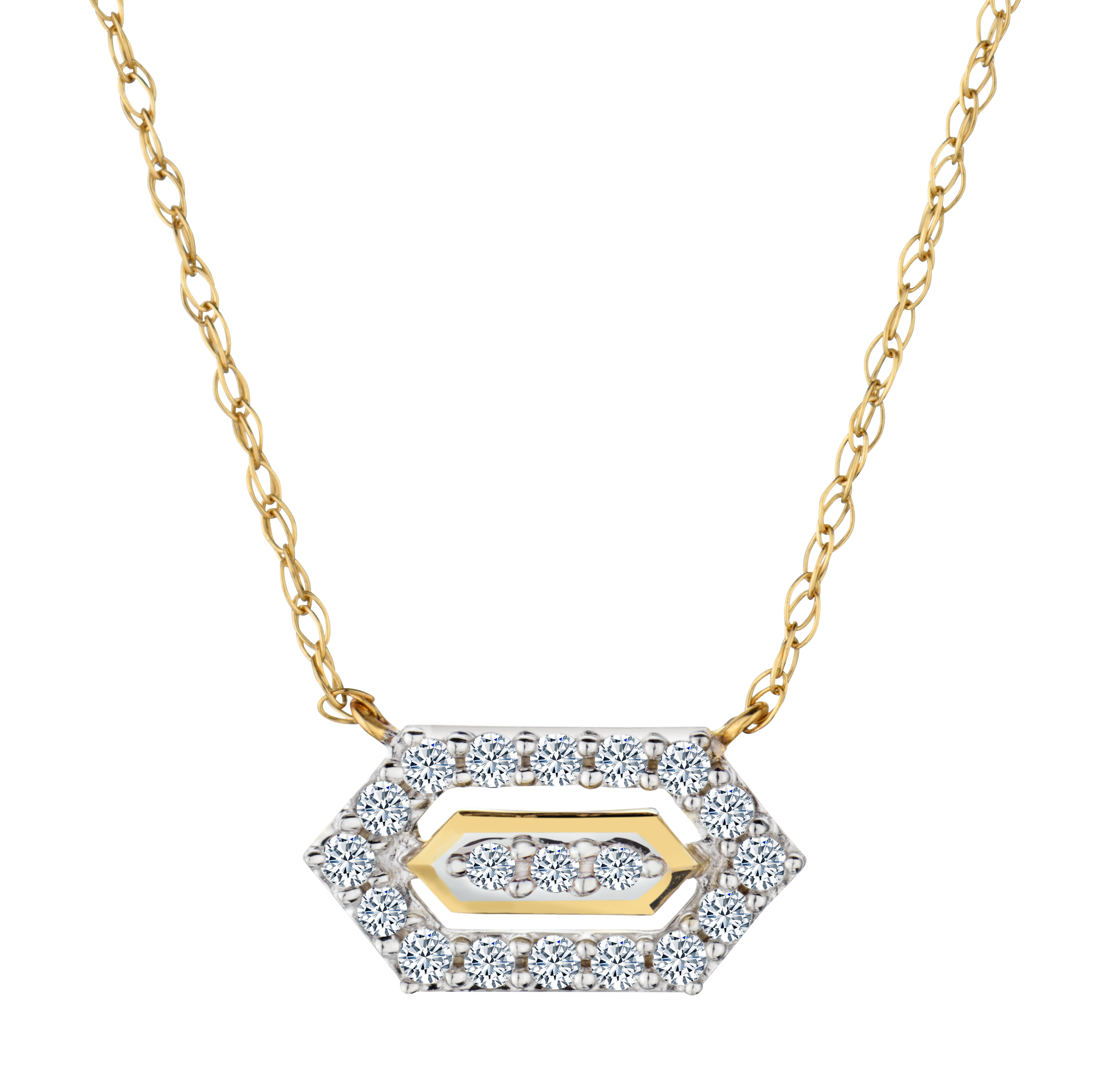 .11 Carat of Lab Grown Diamonds "Designer" Pendant, 10kt Yellow Gold.....................NOW