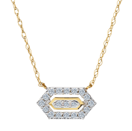 .11 Carat of Lab Grown Diamonds "Designer" Pendant, 10kt Yellow Gold.....................NOW
