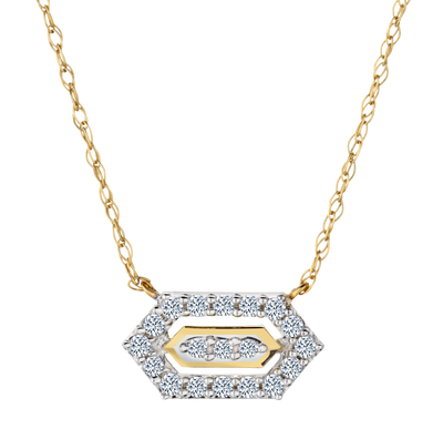 .11 Carat of Lab Grown Diamonds "Designer" Pendant, 10kt Yellow Gold.....................NOW