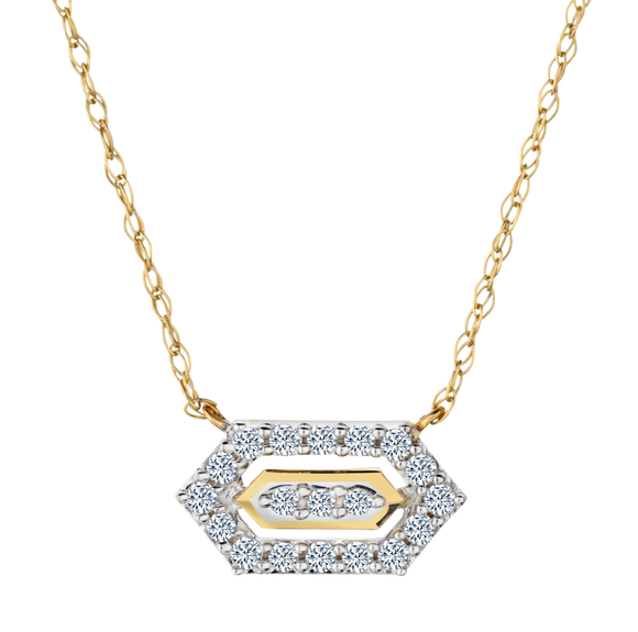 .11 Carat of Lab Grown Diamonds "Designer" Pendant, 10kt Yellow Gold.....................NOW