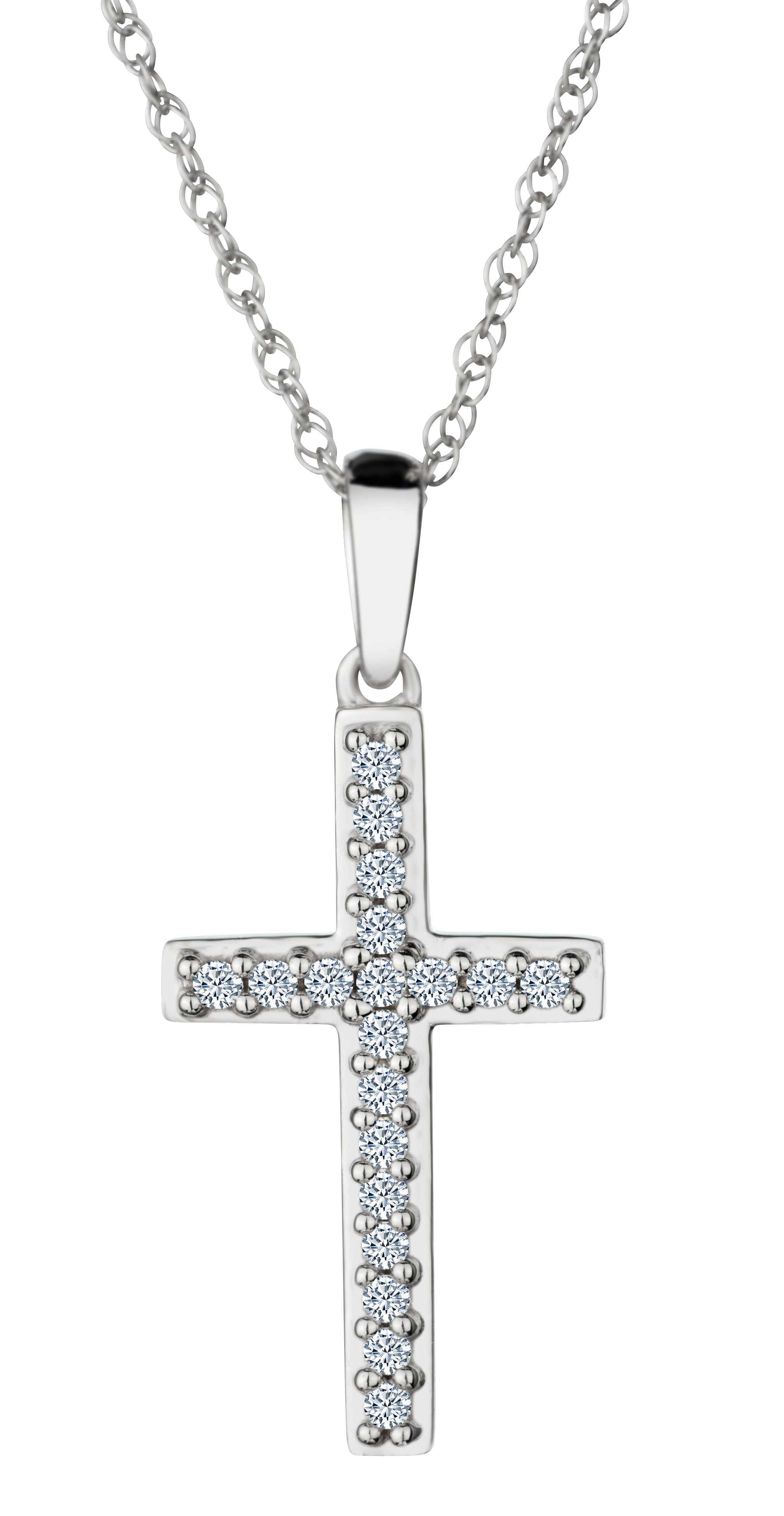 .25 Carat of Lab Grown Diamonds Cross Pendant, Silver.....................NOW