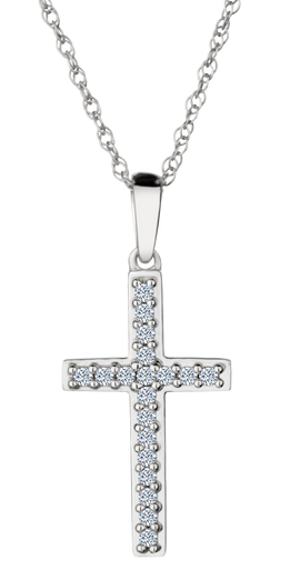 .25 Carat of Lab Grown Diamonds Cross Pendant, Silver.....................NOW