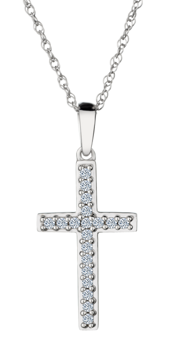 .25 Carat of Lab Grown Diamonds Cross Pendant, Silver.....................NOW