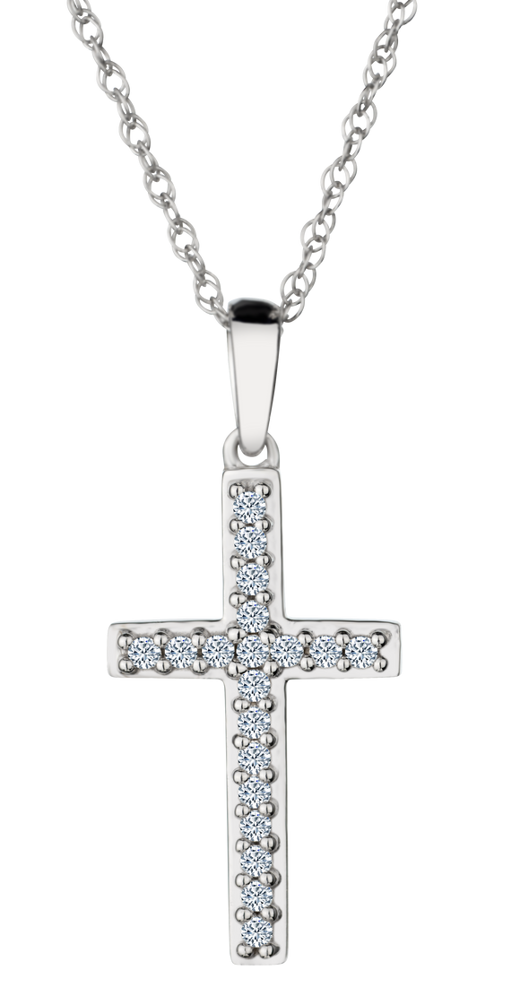 .25 Carat of Lab Grown Diamonds Cross Pendant, Silver.....................NOW