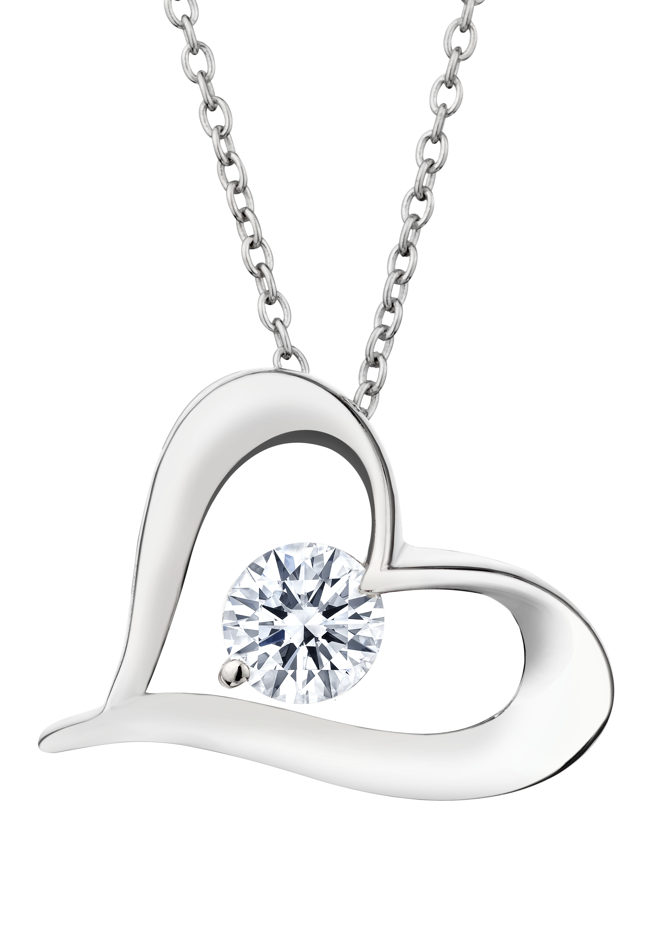 .70 Carat of Lab Grown Diamond "Heart" Pendant, Silver.....................NOW