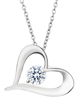 .70 Carat of Lab Grown Diamond "Heart" Pendant, Silver.....................NOW