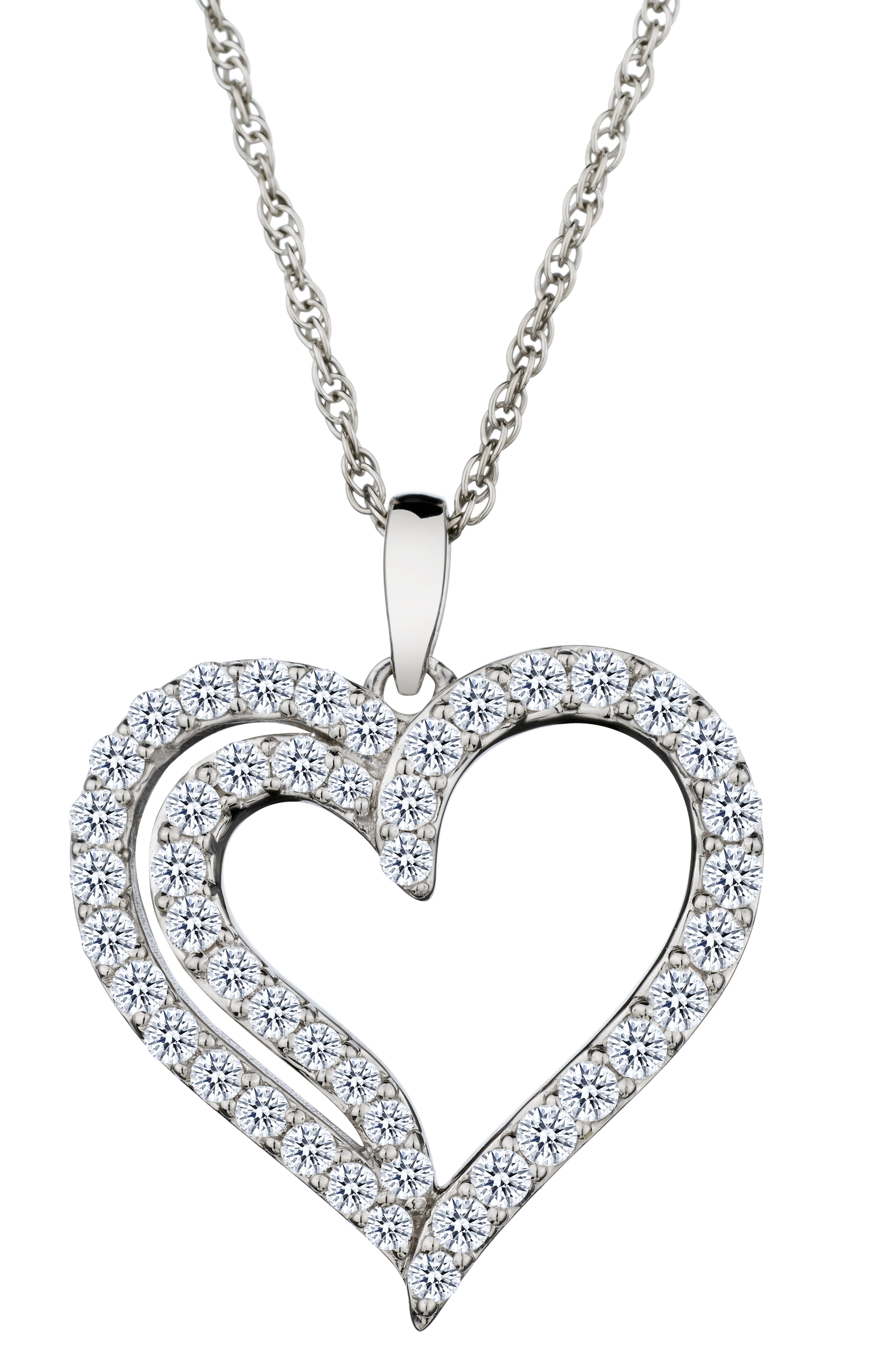 .75 Carat of Lab Grown Diamonds "Heart" Pendant, Silver.....................NOW