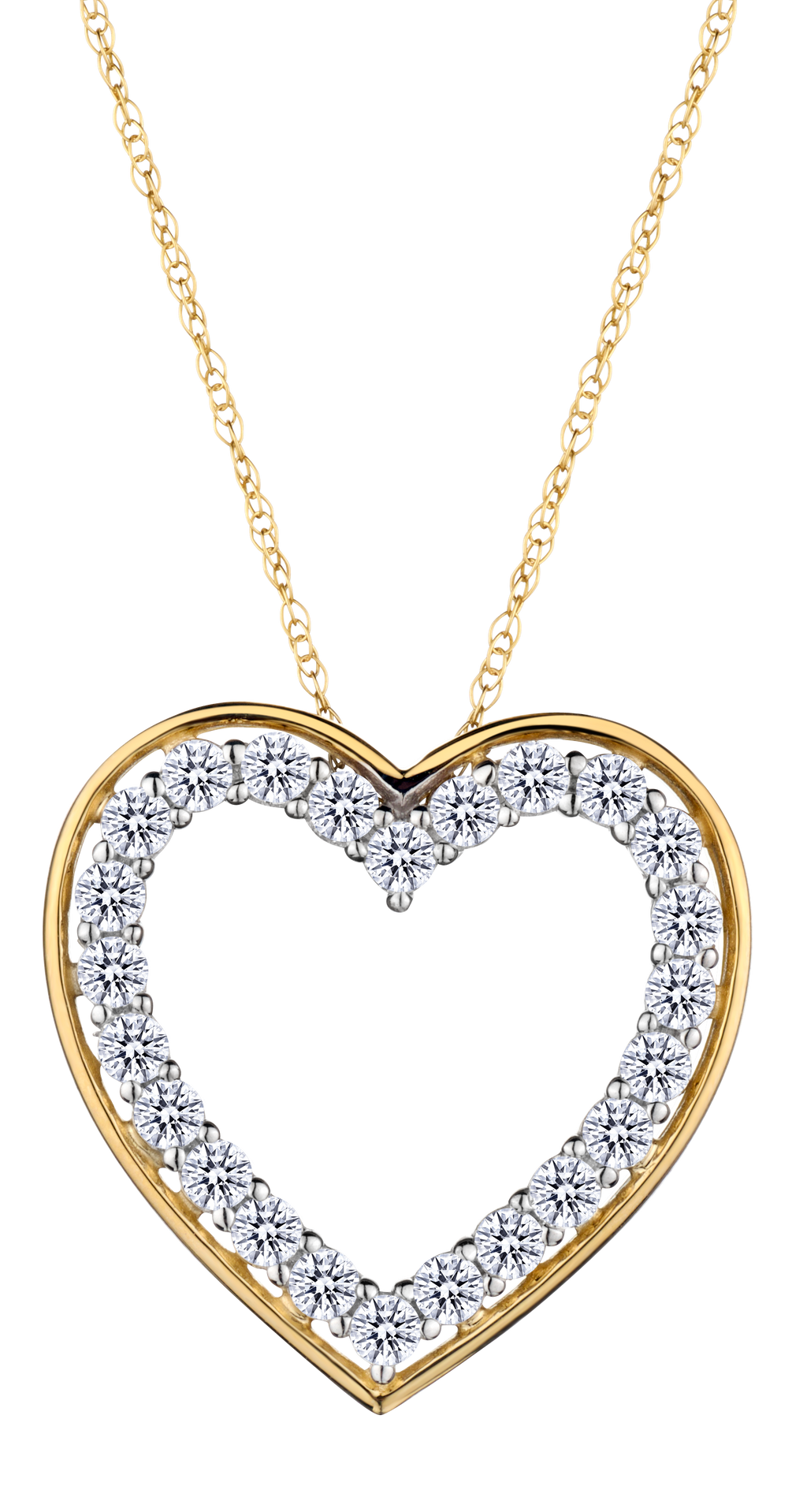 .50 Carat of Lab Grown Diamonds "Heart" Pendant, 10kt Yellow Gold.....................NOW