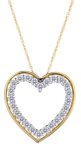 .50 Carat of Lab Grown Diamonds "Heart" Pendant, 10kt Yellow Gold.....................NOW