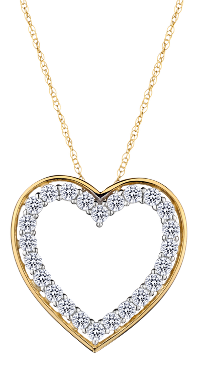 .50 Carat of Lab Grown Diamonds "Heart" Pendant, 10kt Yellow Gold.....................NOW