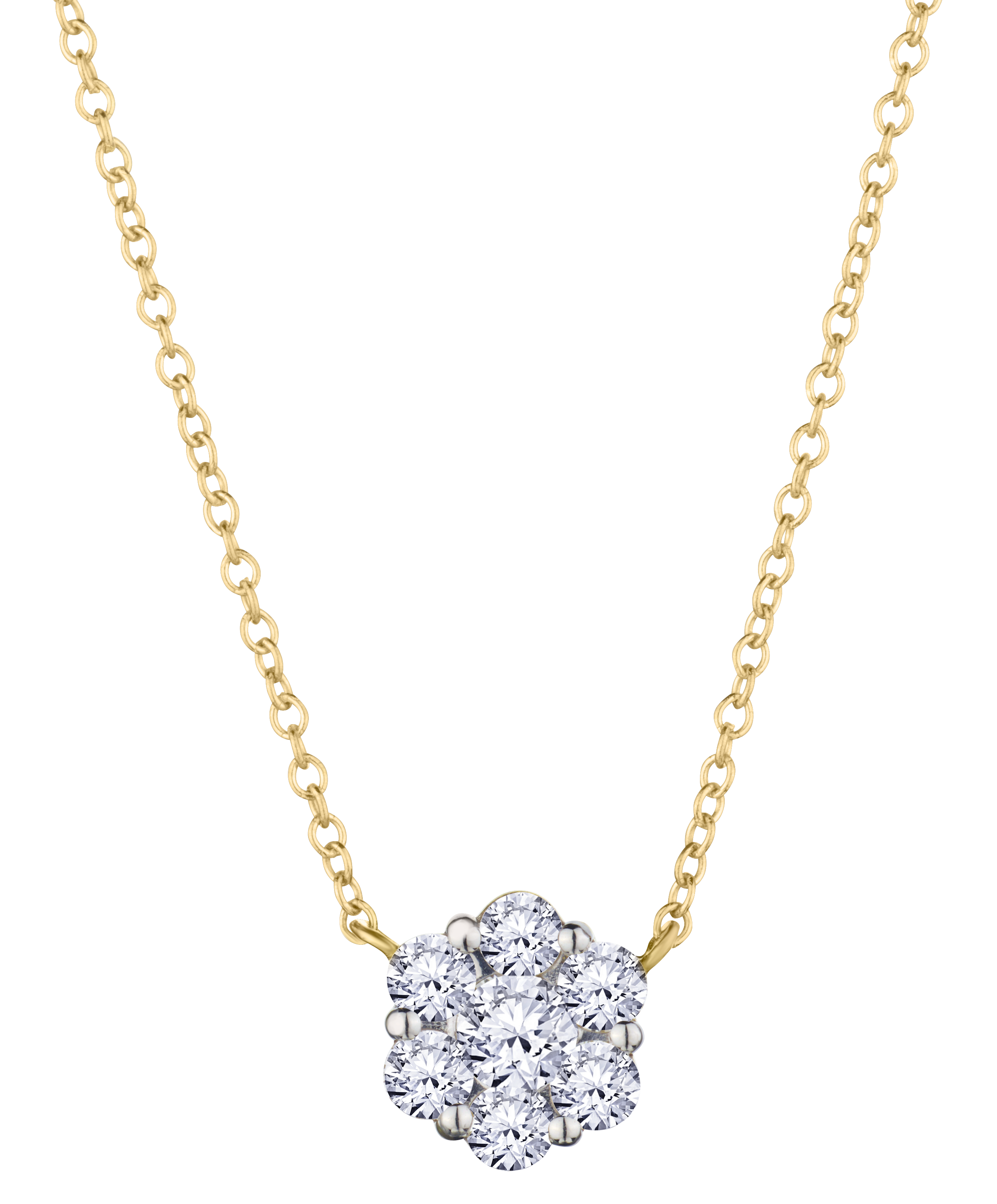 .50 Carat of Lab Grown Diamonds Pendant, 10kt Yellow Gold.....................NOW