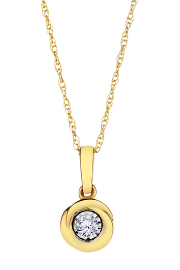 .04 Carat of Lab Grown Diamonds Love Knot Pendant, 10kt Yellow Gold.....................NOW - Griffin Jewellery Designs